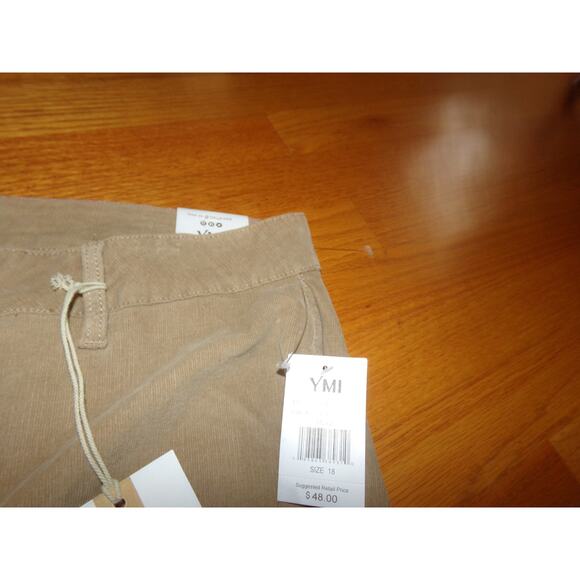 YMI Flare High Rise Corduroy Jeans size 18 NWT Boho Retro Y2K Frayed hem - Picture 4 of 5